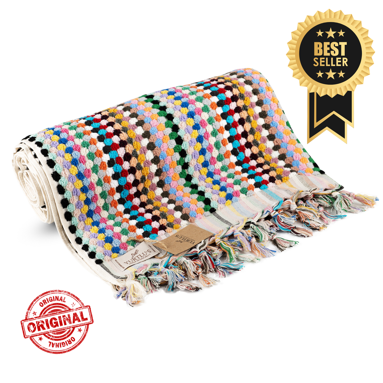 Pompom Bubble Turkish Cotton Towel multi