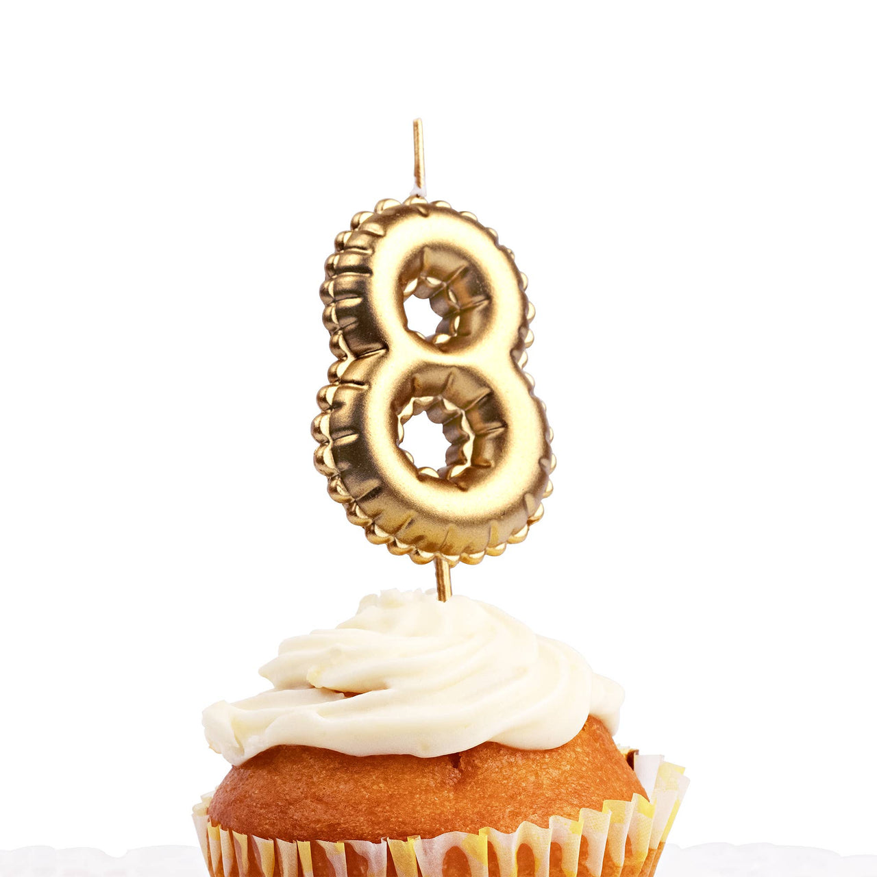 Number candle 1st, 8, Foil balloon, Gold