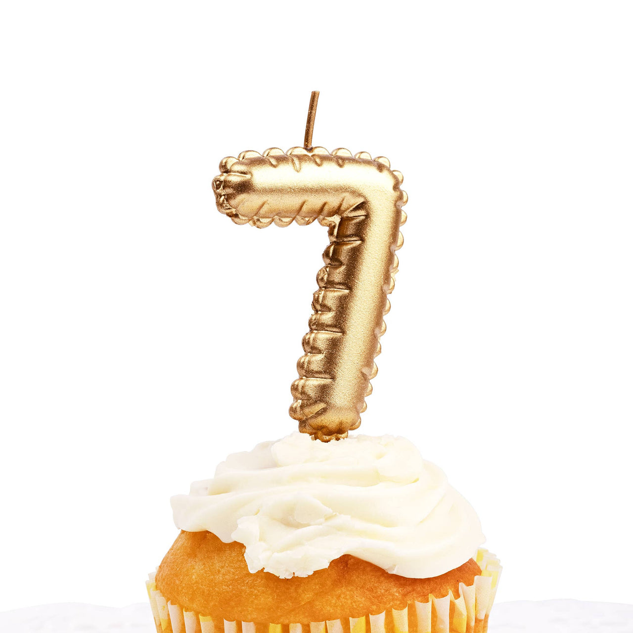 Number candle 1st, 7, Foil balloon, Gold