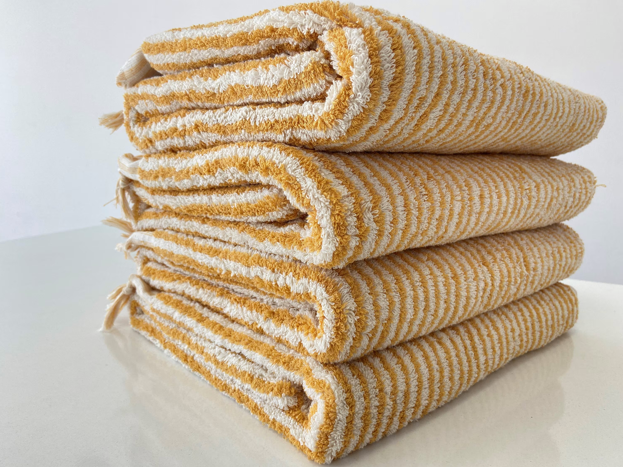 Bath Towel 36x 70 Organic, Stripes - Yellow