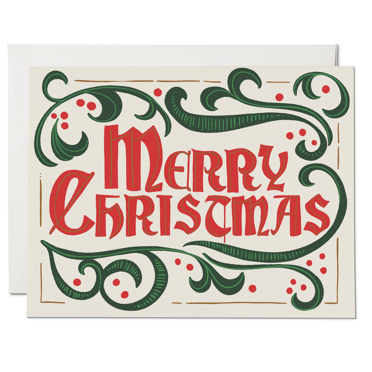 Old-Fashioned Christmas holiday greeting card