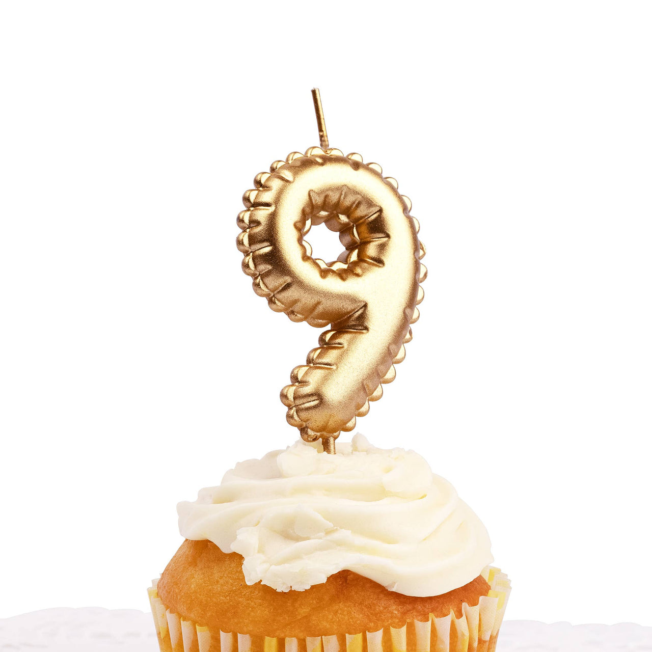Number candle 1st, 9, Foil balloon, Gold