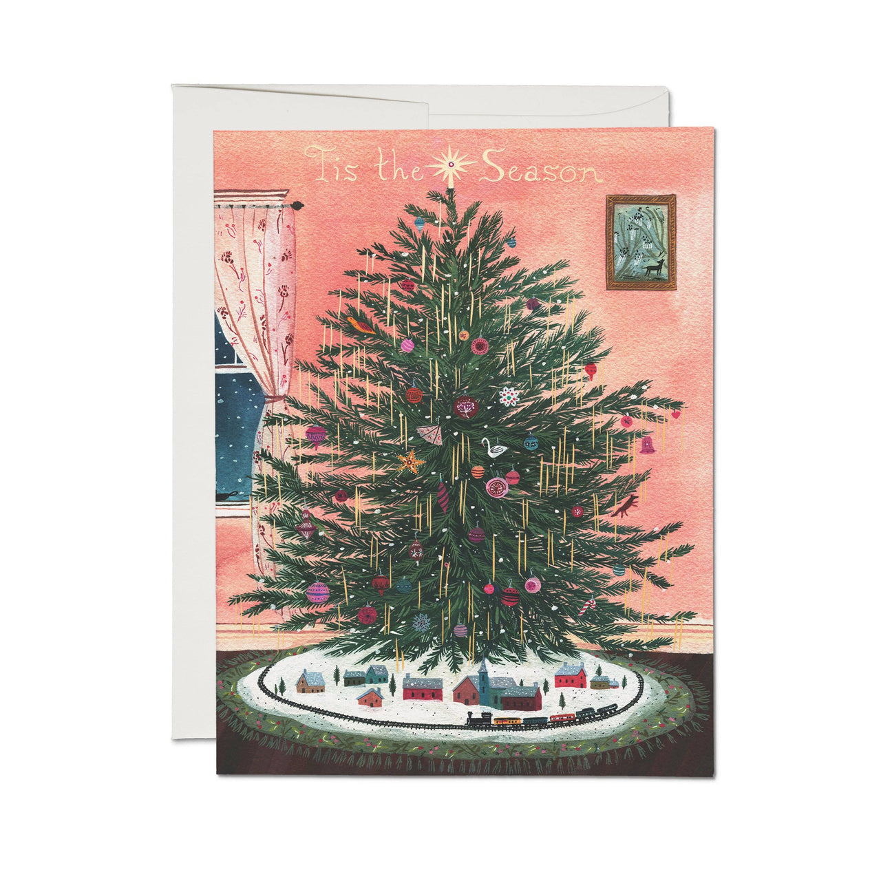 Tinsel Tree holiday greeting card