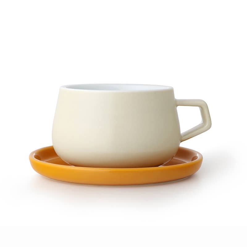 Classic™ Ella Porcelain Tea / Coffee Cup & Saucer Set: Cream