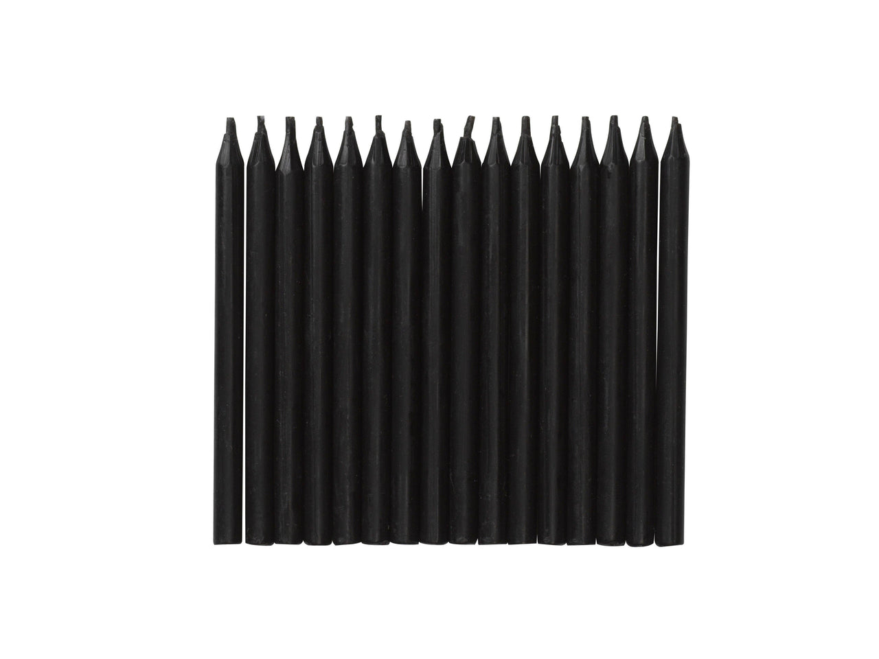 Cake candle 7,5x0,5cm, 16pcs, black