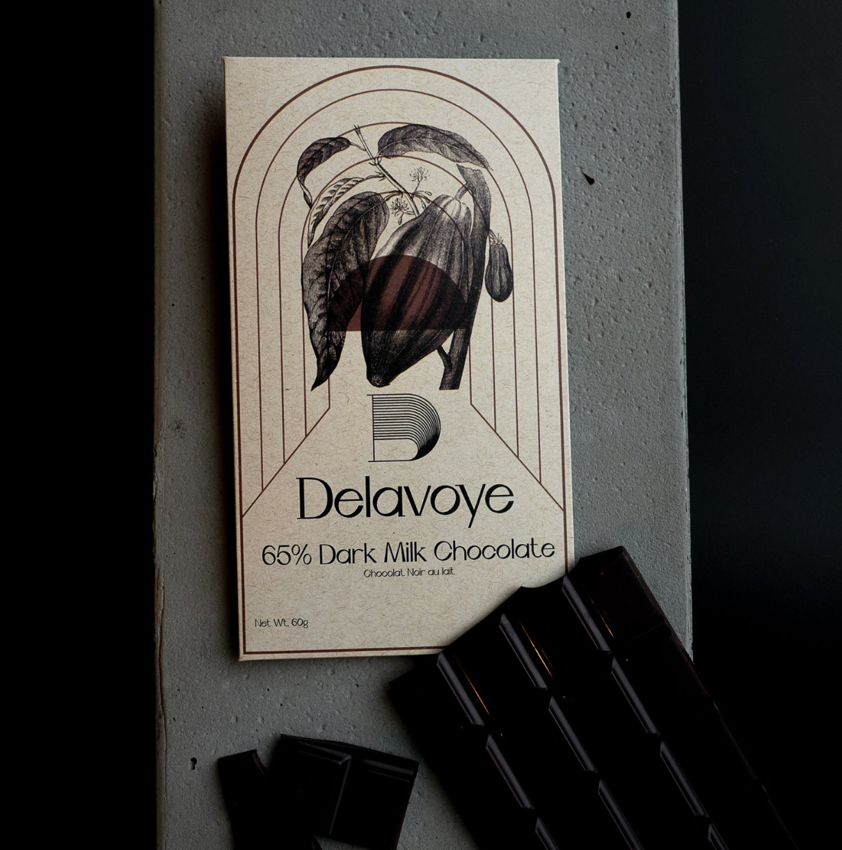 Delavoye 65% Dark Milk Chocolate Bar