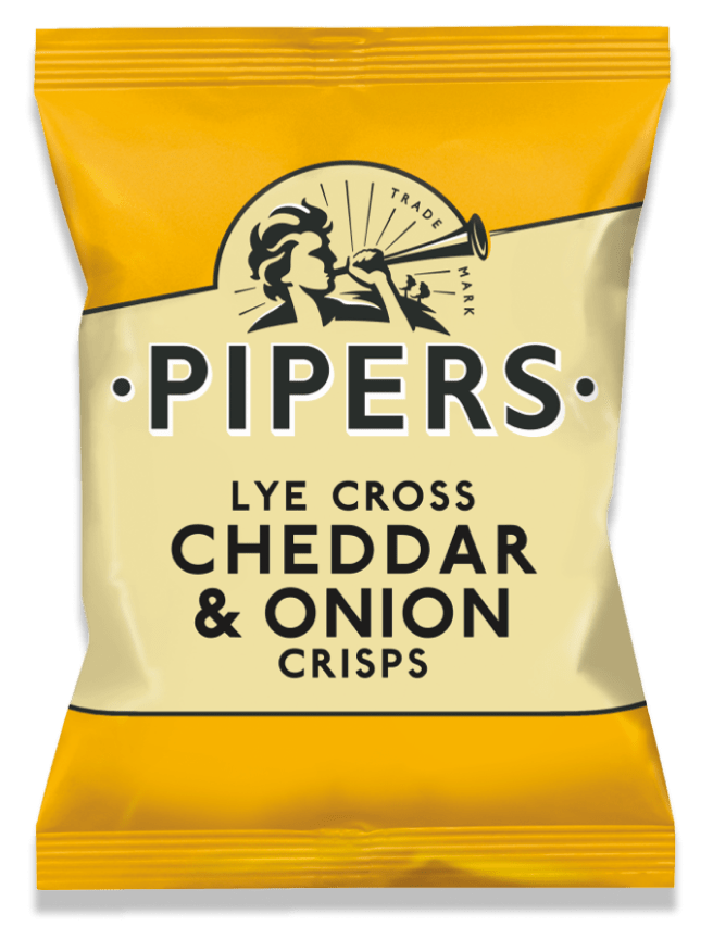 Pipers Crisps Cheddar & Onion 150gr