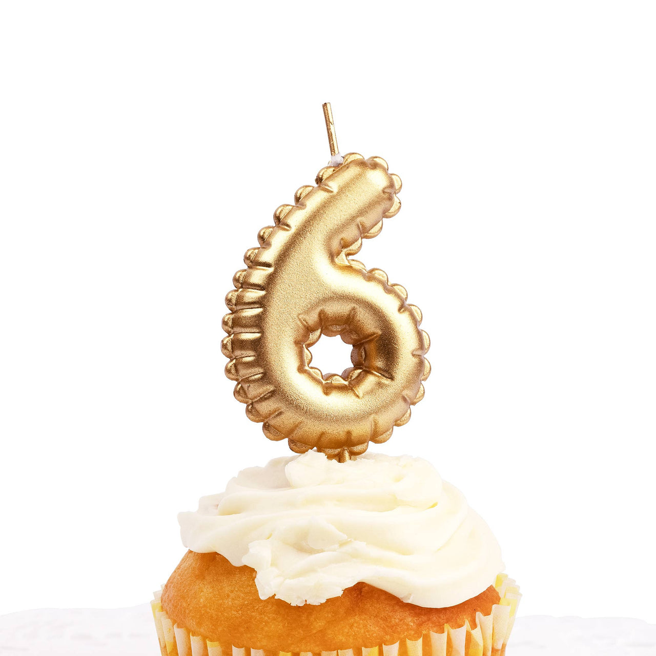 Number candle 1st, 6, Foil balloon, Gold