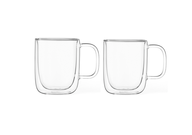Classic™ Glass Double-Walled Mugs - Set Of 2